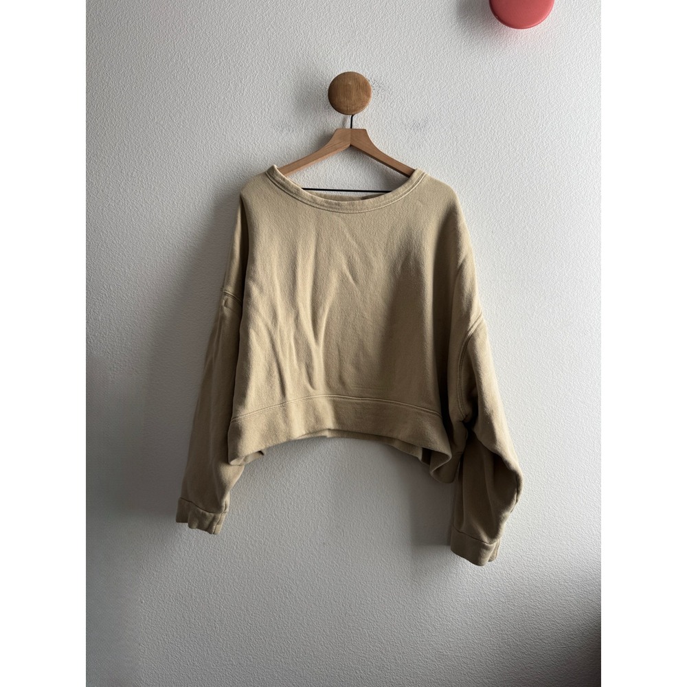 Na Nin Oversized Cropped Sweatshirt Cotton Modal Pullover One Size